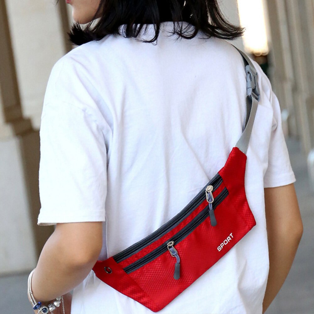 Running Waist Bag Outdoor Sports Jogging Fanny Phone Holder Belt Pack Canvas Men Women Phone Key Zipper Fitness Cycling Pouch