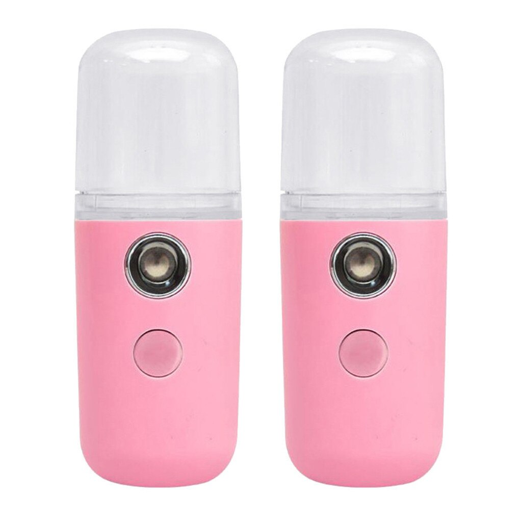 Mini Portable USB Rechargeable Nano Mister Humidifier Cooling Mist Face Humidifier Eyelash Extensions Sprayer Facial Device: 2 Pink