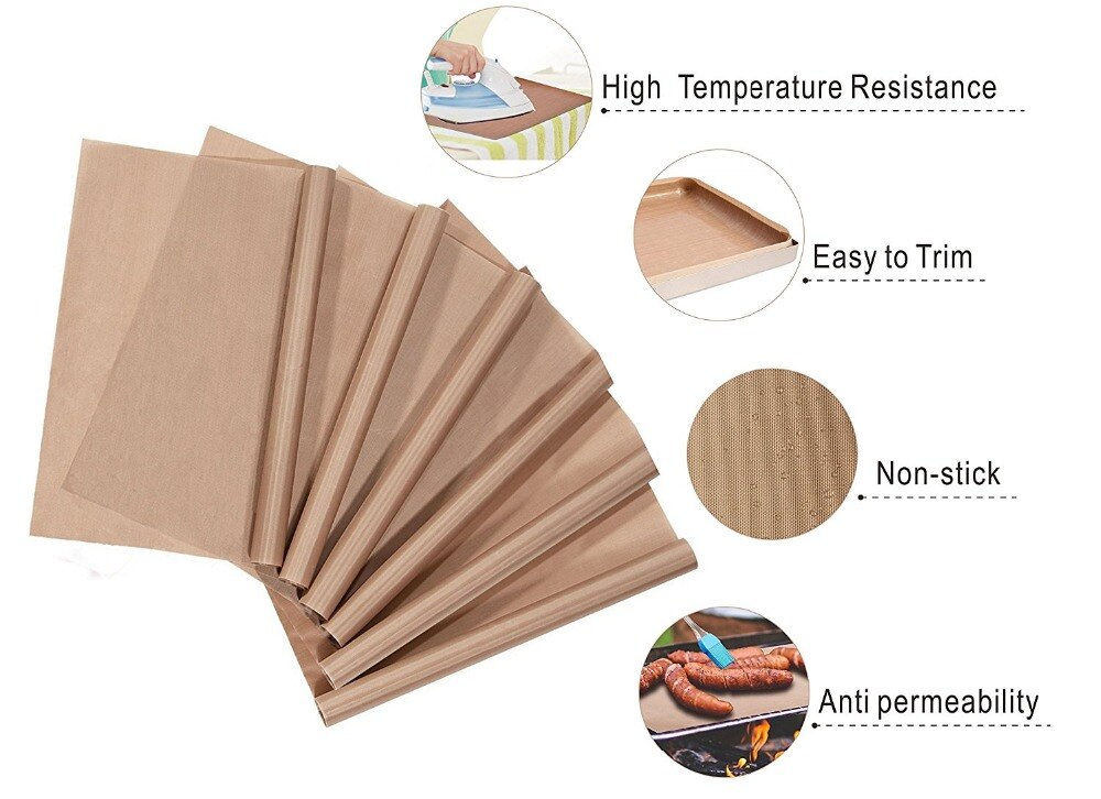 Lámina de teflón de 40*60cm o 30*40cm, alfombrilla reutilizable para hornear, papel a prueba de aceite, herramienta para horno, antiadherente para barbacoa 3 uds.