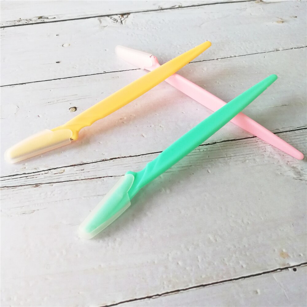 Afeitadora de cejas para mujer, cortador de vello Facial, afeitadora de cejas, cuchillo de maquillaje, cuidado Facial, 3 unids/set por Set