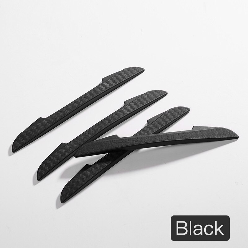 KUULAA 4Pcs Car Anti-Collision Strip Car Door Guard Protector Door Edge Trim Guards Styling Moulding Anti-Scratch Sticker: Black