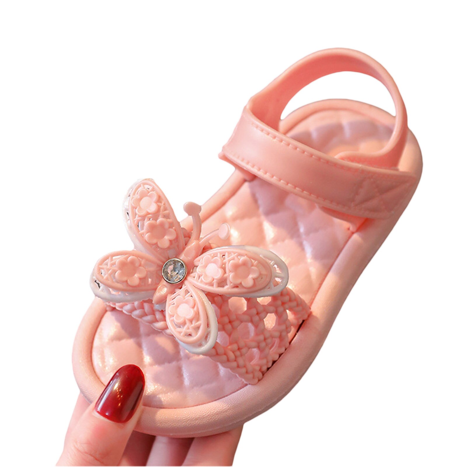 Mädchen Sandalen, Schmetterling Dekoration Nicht-Unterhose Weiche Sohle Sommer Flache Schuhe drinnen draussen Schuhe