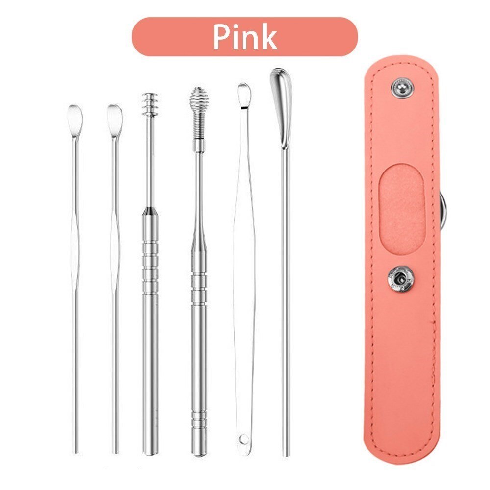 Ear Wax Cleaner Earwax Removal Tool Pick Digging Artifact Earpick Cleaning Ears Remover For Clean Your Kit Tools Stick Personal: Pink