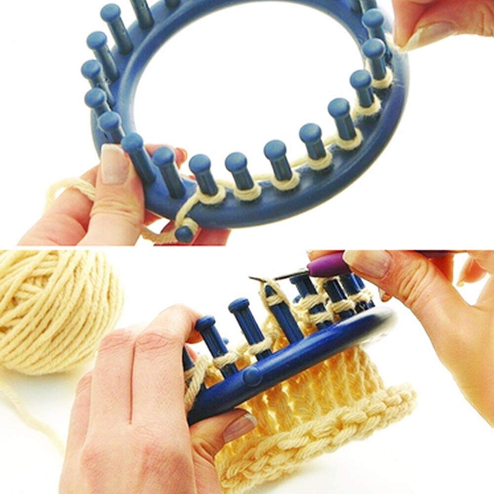 Tricô tear plástico tampa redonda ferramentas de tecelagem chapéu cachecol cachecol makeryarn agulha tear tricô crochê ferramentas de costura