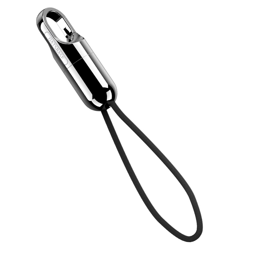Oatsbasf for IPhone X XS Max Cable Fast Charger for Iphone 7 8 plus USB Charging Cord Keychain Mobile Phone Cable: Black
