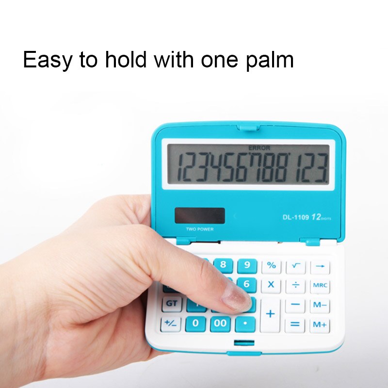 12 Digits Solar Folding Mini Calculator Dual Power Office Electronic Handheld Pockets Calculator VH99
