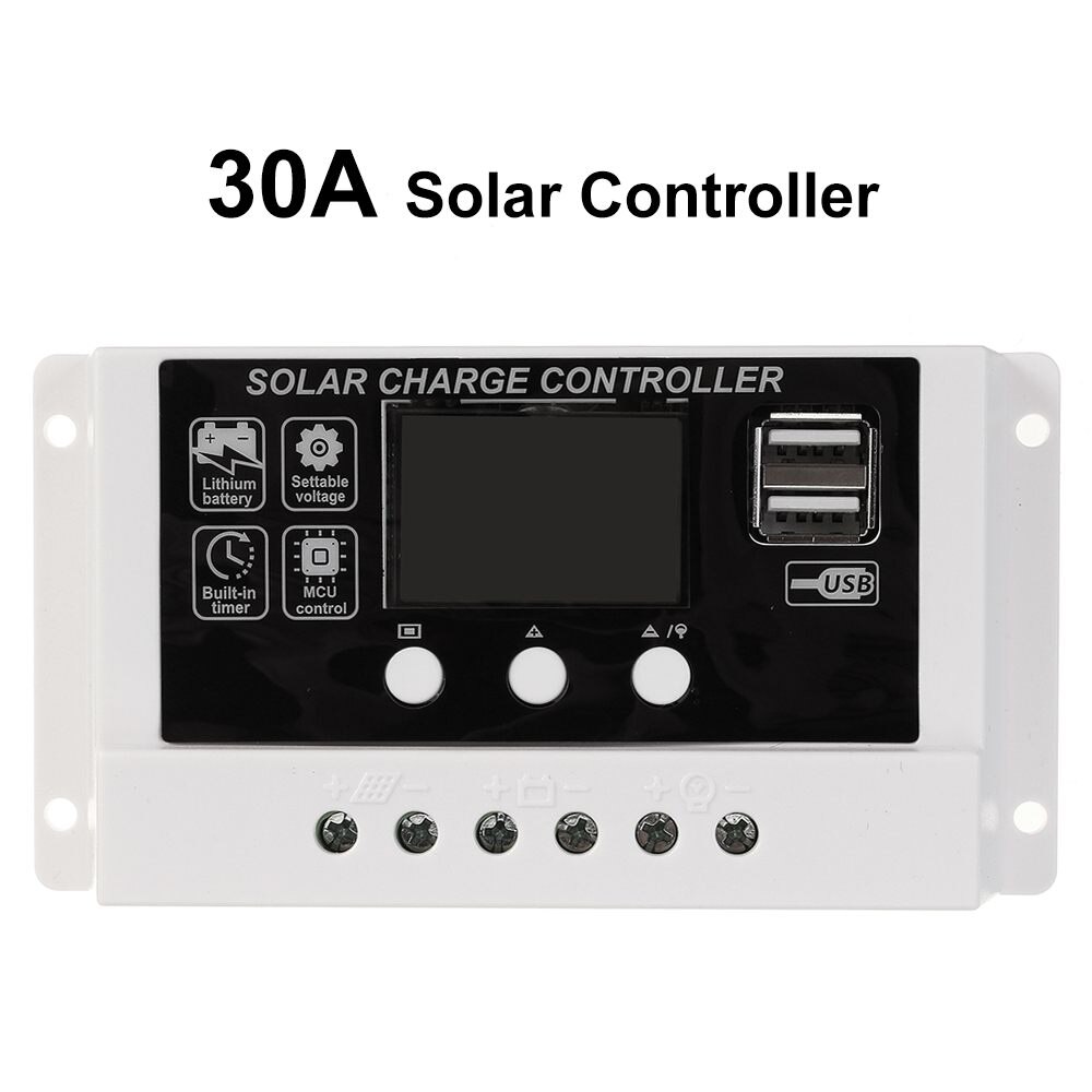80W Solar Panel Kit Complete Dual USB 12V With 10/20/30A Controller Waterproof Solar Cells for Car Yacht RV Battery Charger: 30A Controller