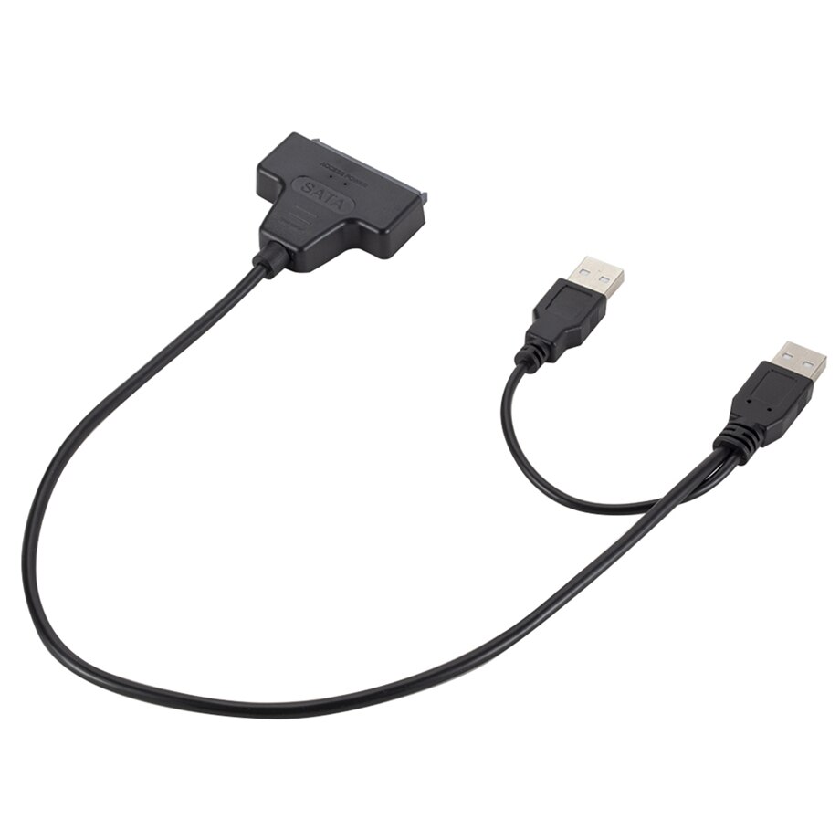 Pzzpss usb sata kabel usb 2.0 to 2.5 tommer hdd 7+15 pin sata harddisk kabel adapter til sata ssd &amp; hdd til bærbar computer