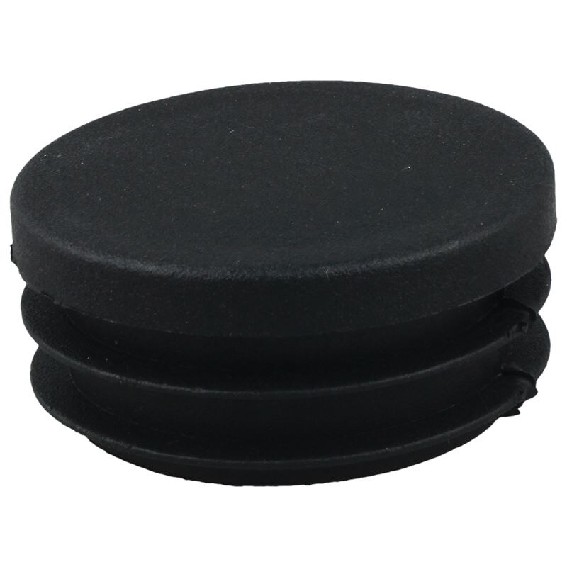 4 Pcs Black Plastic 40mm Dia Round Tubing Tube Insert Caps Covers