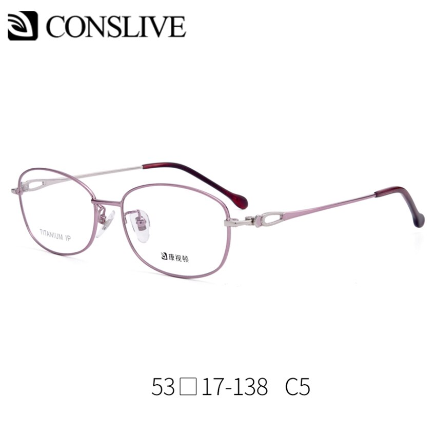 Pure titanium brillestel kvinder rød pink nærsynethed multifokale briller kvinder titanium optiske brillestel  f66021: C5