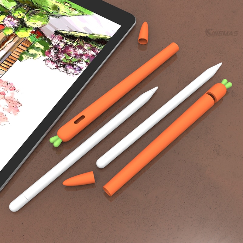Zachte wortel siliconen voor apple pencil 1 hoesje 2 ipad tablet touch pen stylus beschermhoes hoesje