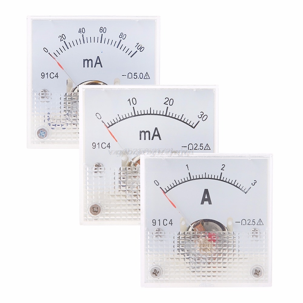 91C4 ampèremètre courant continu analogique panneau pointeur mécanique Type 1/2/3/5/10/20/30/50/100/200/300/500mA A02 19 directe