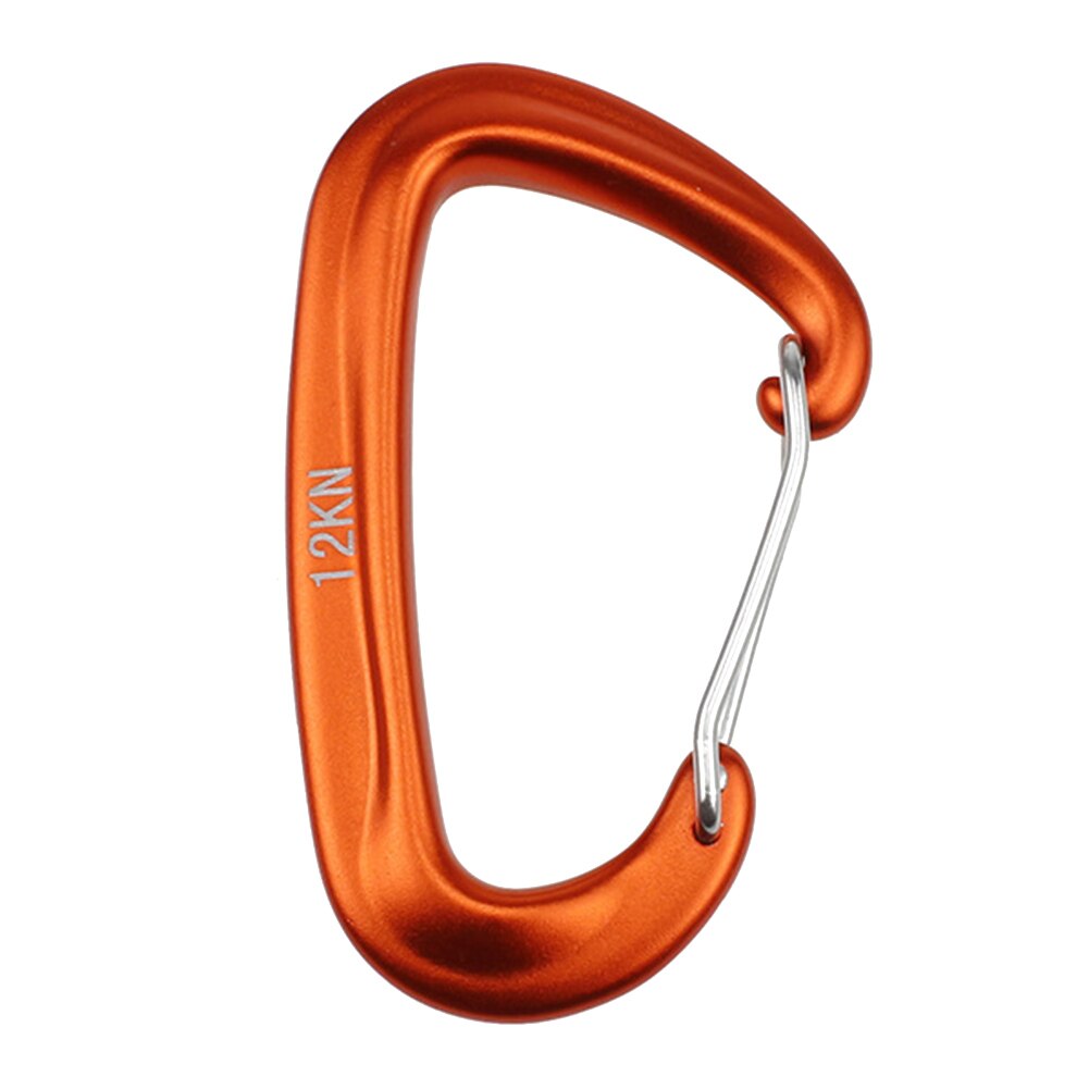 Mosquetón para acampar al aire libre, hamaca con hebilla de aluminio, gancho de aluminio, herramientas de escalada de montaña para familia, accesorios de Camping al aire libre: orange