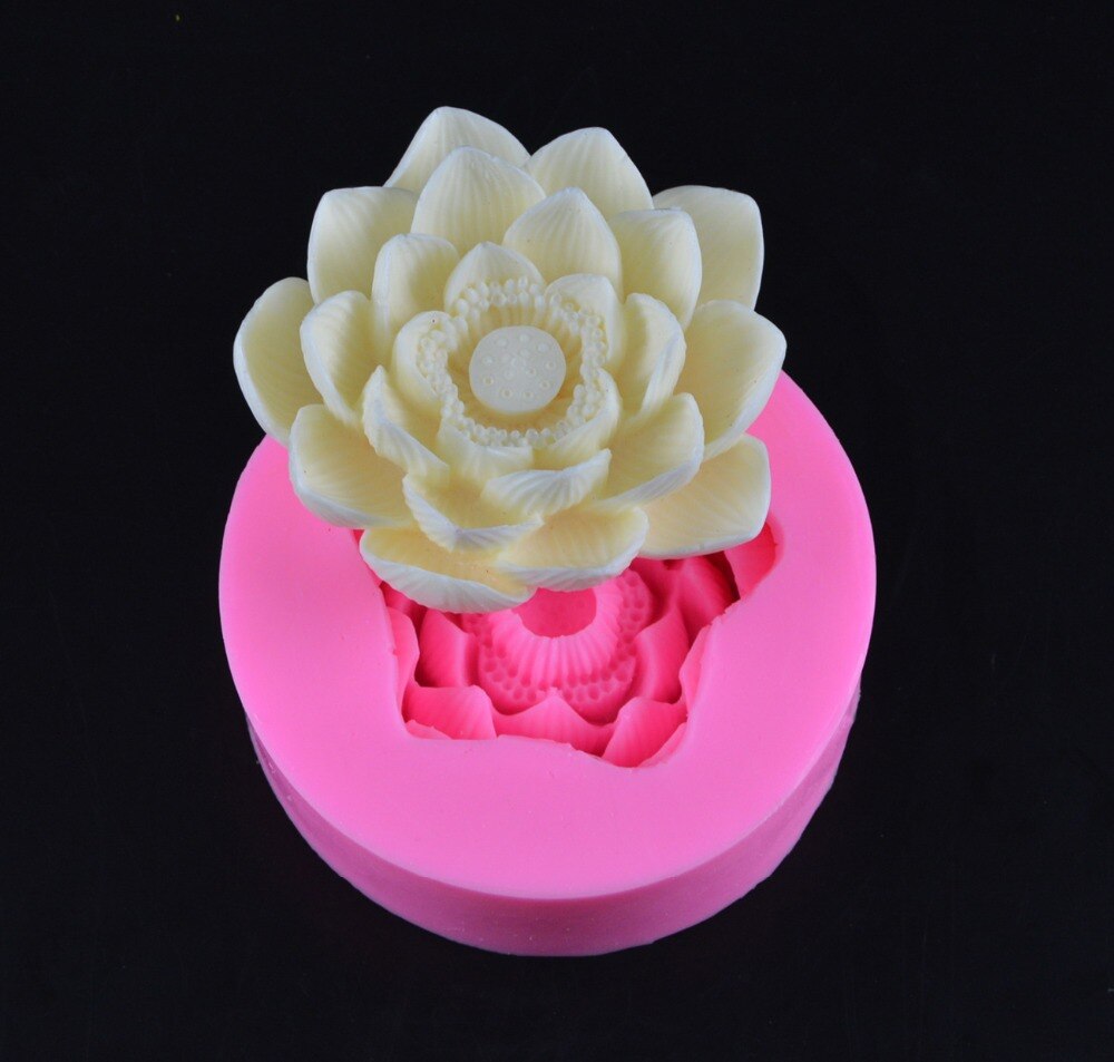 3D Lotus flower Big Size silicone soap mold Making for DIY Fondant Cake Craft Handmade Soap craft molds Resin Mold soap form