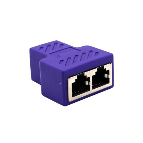 1 to 2 Dual Female Ports CAT5/6/7 RJ45 Splitter LAN Network Internet Adapter 1 to 2 RJ-45 Network Adapter Stable Signal Universa: Purple 