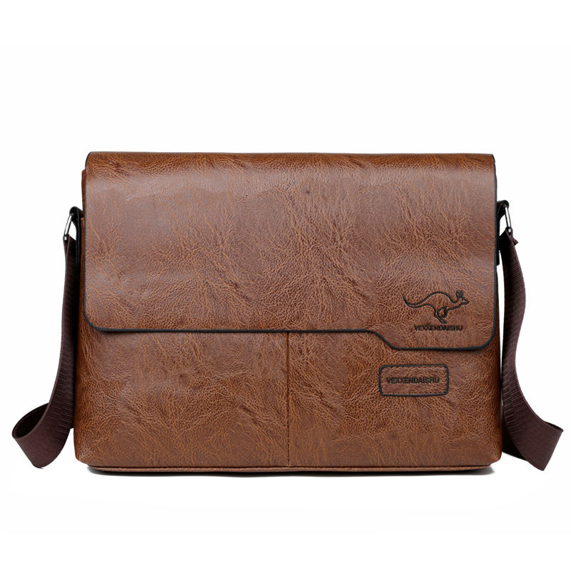 Heren Schoudertas Voor Ipad Lederen Zakelijke Handtas Mannen Messenger Bag Grote Zijsling Tas Mode Man Crossbody Tas: Khaki
