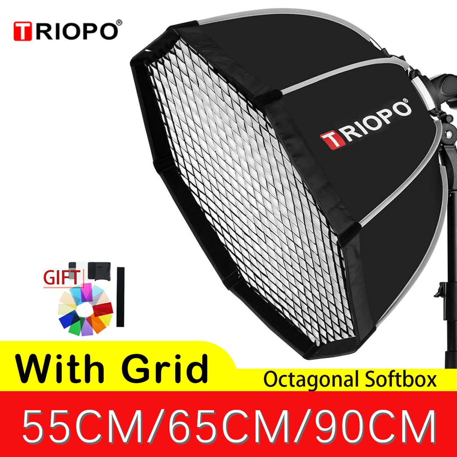 Triopo 55 Cm 65 Cm 90 Cm Octagon Softbox Met Gird Andle Paraplu Voor Godox Camare Flash Speedlite Fotografie Studio accessoires