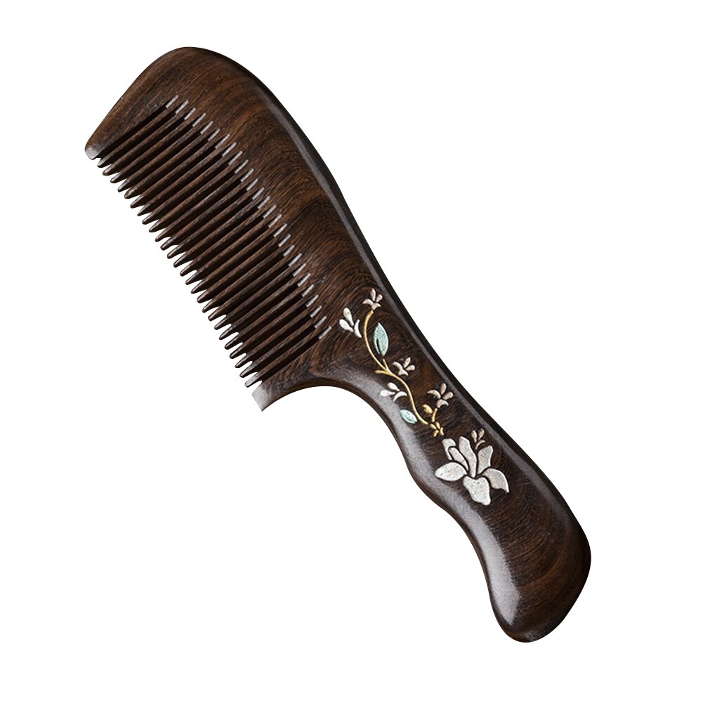 Natural Handmade Wooden Comb Fine Tooth Long Sandalwood Comb Hair Comb No Static No Snag for Women Kids Massage Comb 21X5.3cm: 02