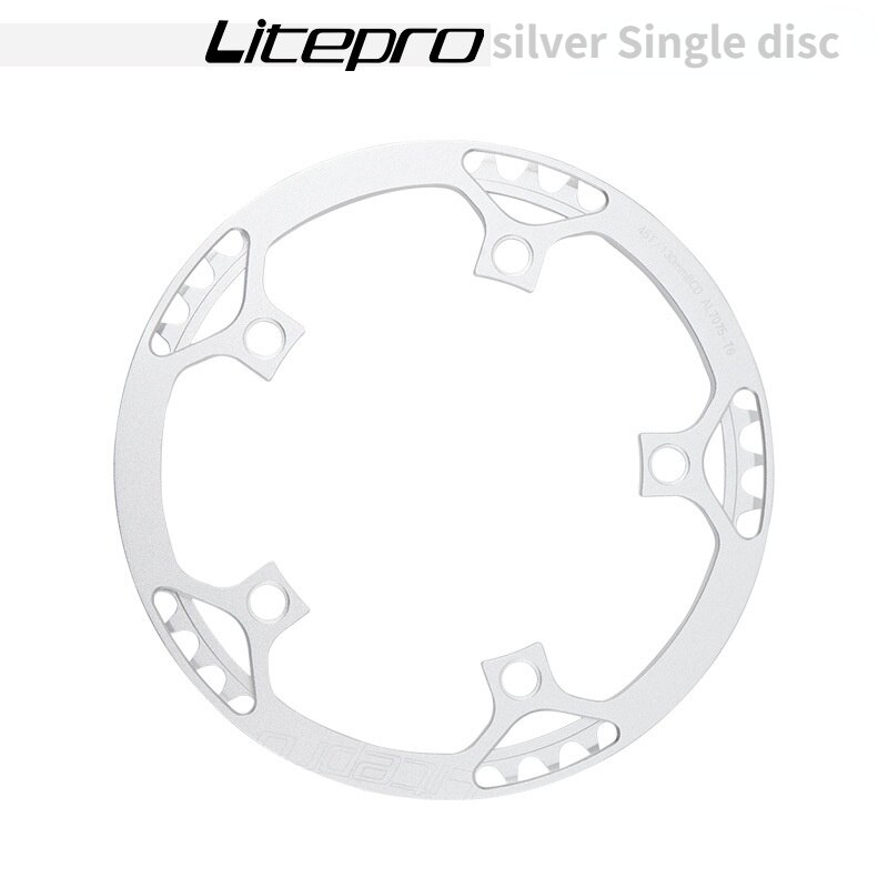 Litepro Mtb Crankset Folding Bicycle Tooth Disc LP Disc 45 47 53t 56t 58t Disc Square Hole Crank Bmx Bike Parts Four Colors: silver / 53T