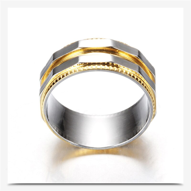 Titanium stål uregelmæssig ring mænd sølvfarvede smykker vintage ringe til kvinder simple forlovelsesring herre guld par elsker ringe