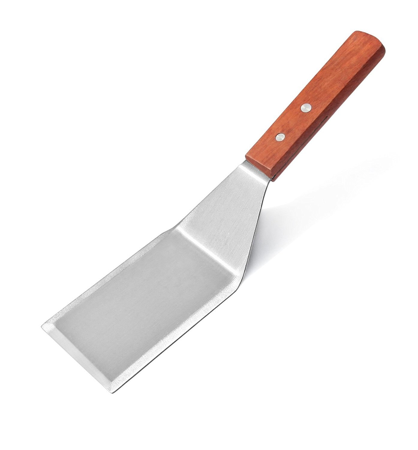 Wood Handle Heavy Duty Hamburger Turner / Spatula with Cutting Edge, 2.95-Inch Wide Blade, 11.5-Inch BBQ Tools