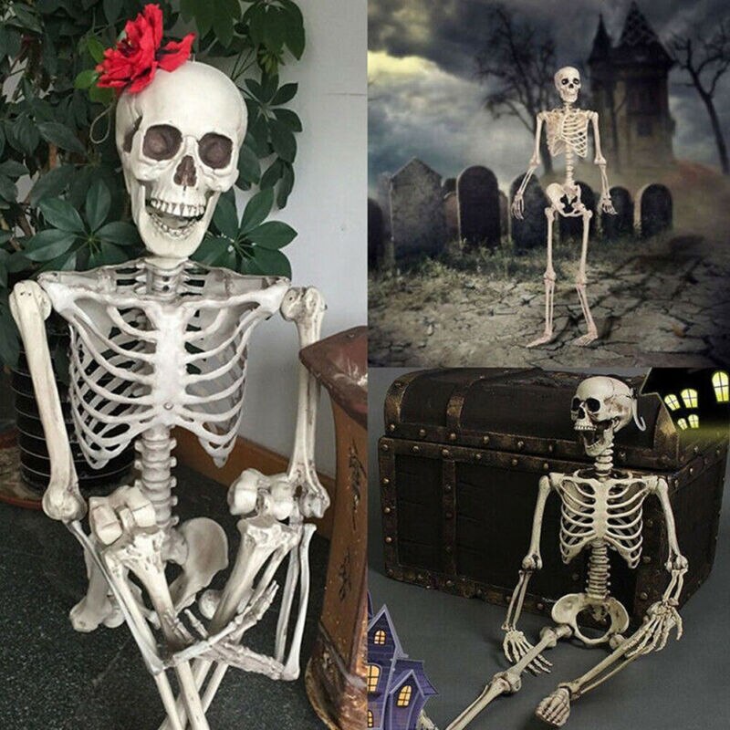 Halloween Home Party Decor Poseable Human Baby Kids Size Prop Skull Skeleton