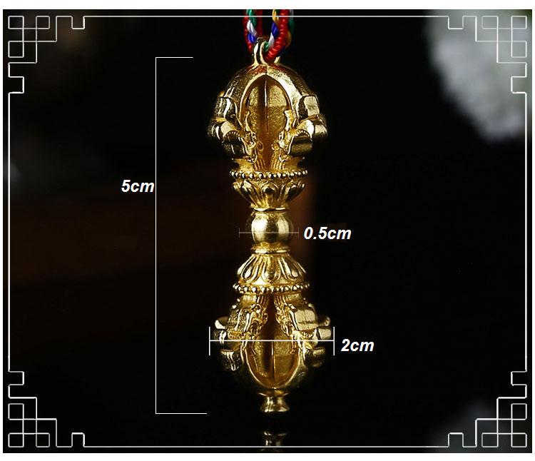 Very Beautiful Rare Brass Tibetan Buddhist Vajra Hsiang mo ch'u Shadow Sword Talisman Good Lucky