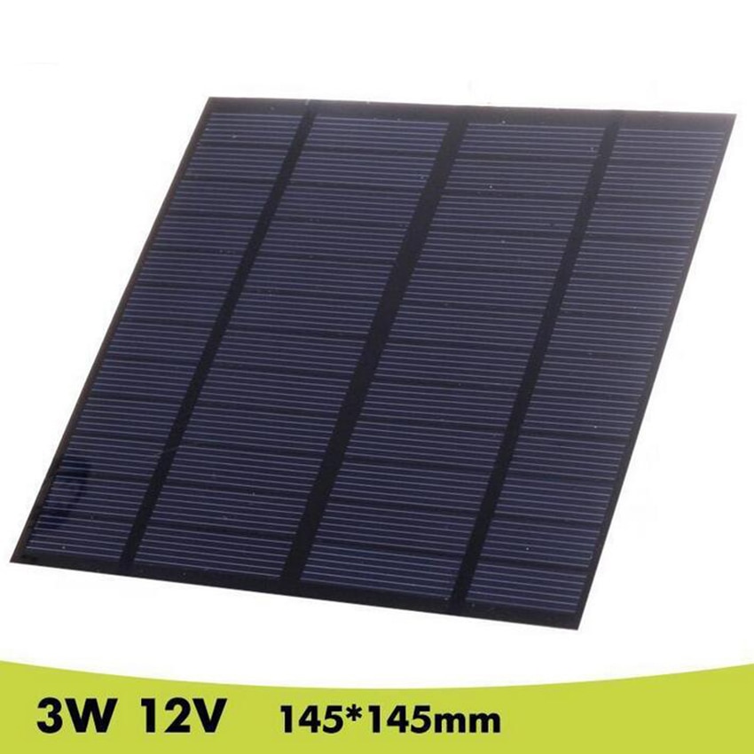 12V 3W Solar Panel EVA-PET Solar Panel Mini Solar Cell Polycrystalline Silicon Solar DIY Module 145*145mm