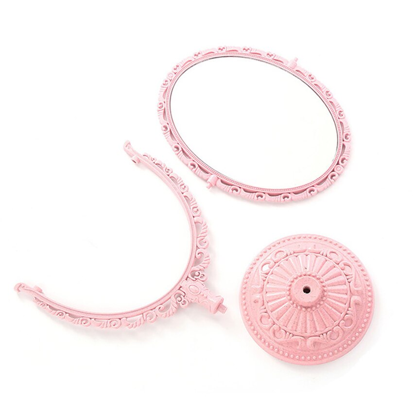 1Pc Double-sided Vanity Mirrors, 360 Degree Rotating Cosmetic Mirror, Detachable Girls Princess Bedroom Tabletop Makeup Mirror