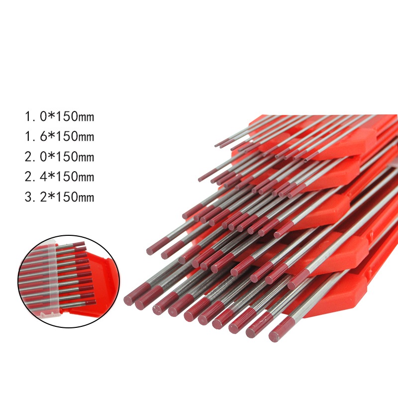 10 stk / lot wolframelektrode wolfram tig nål / stang 1.0 1.6 2.0 2.4 3.2mm til tig svejsemaskine / punktsvejsning 175mm rød spids