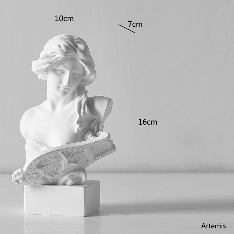 Kodin sisustus hartsi taide käsityöt kreikkalainen patsas mytologia david pään rintakuva mini-eurooppa michelangelo veistos luonnos harjoitus: Artemis