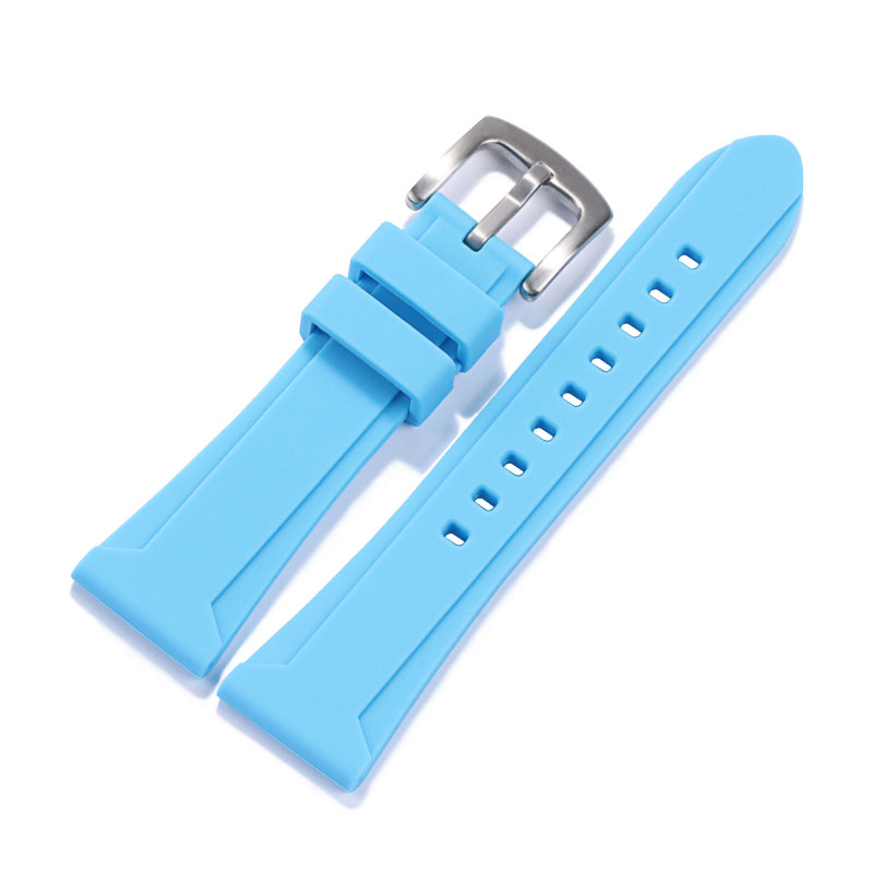 Weiches Silikonkautschuk-Uhrenarmband, 22 mm, 24 mm, 26 mm, für Herren und Damen, Sport, wasserdicht, atmungsaktiv, Ersatzarmband, Gürtel: rot Schwarz / 26mm