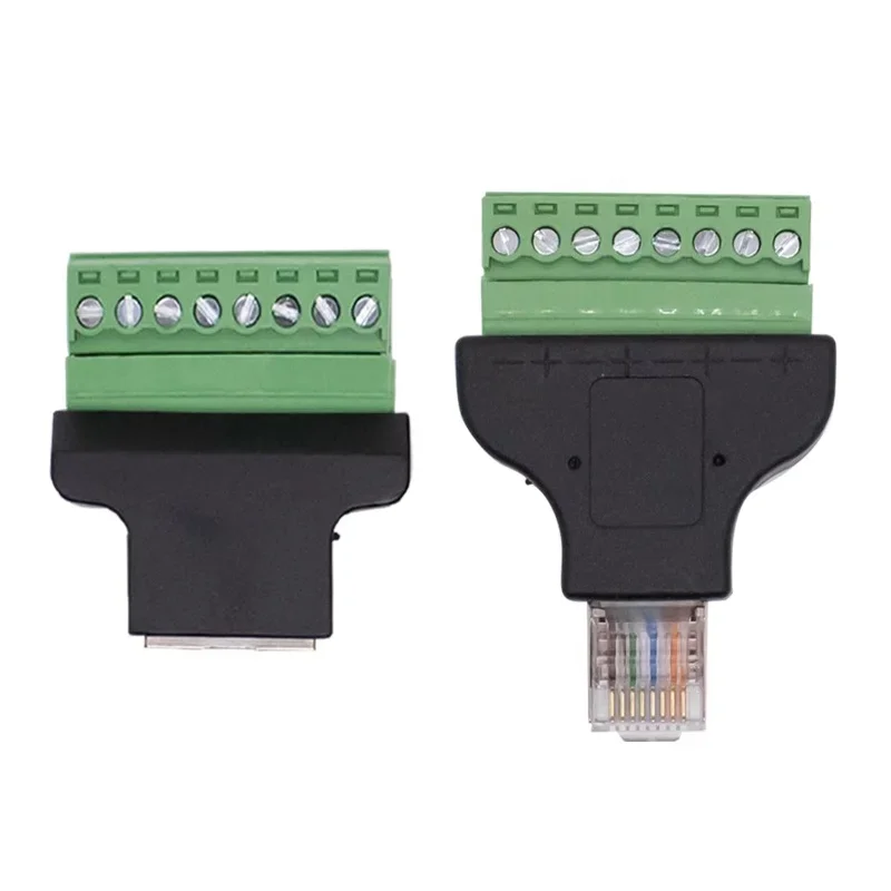 RJ45 Male To Adaptor RJ45 Female To 8 Pin RJ45 Connector with Screw Terminal for DVR CCTV Accessories