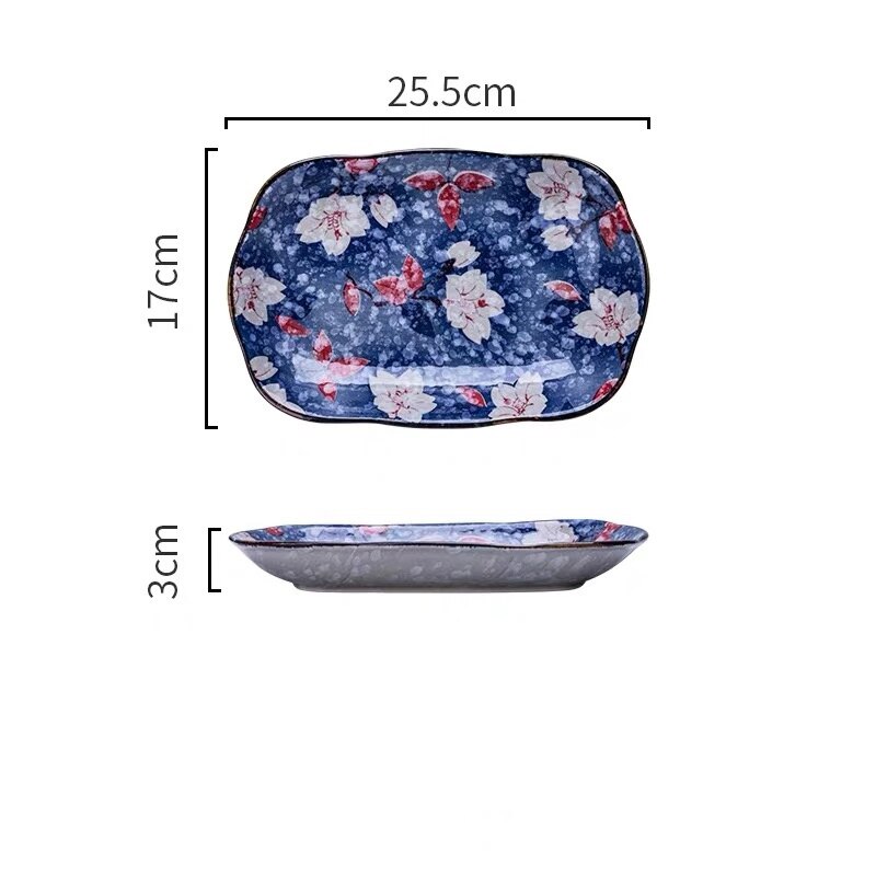 Japanse postorale keramische westerse borden visbord schotel rijst soep kom lepel set sushi servies: 10 inch lange plaat