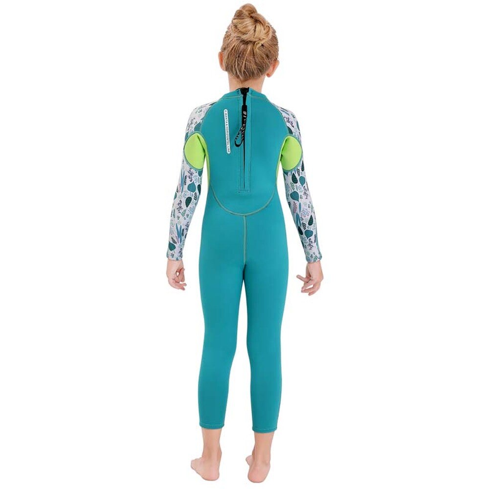 Muta per bambini in Neoprene da 2.5mm muta da sub monopezzo manica lunga per ragazze tuta da surf con cerniera posteriore snorkeling Scuba rosa blu