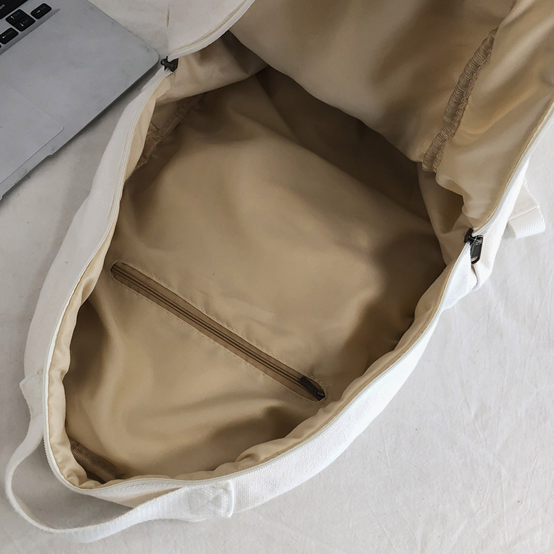 2022 Canvas Backpack Women Causal Travel Backpack Solid Color Unisex Laptop Student Schoolbag For Teenages Girls Bookbag