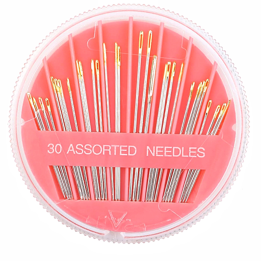 1 Pack 30-Count Assorted Needles Premium Hand Sewing Needles 6 Different Sizes Sewing Needle For Sewing Repair Tool: Dark Grey