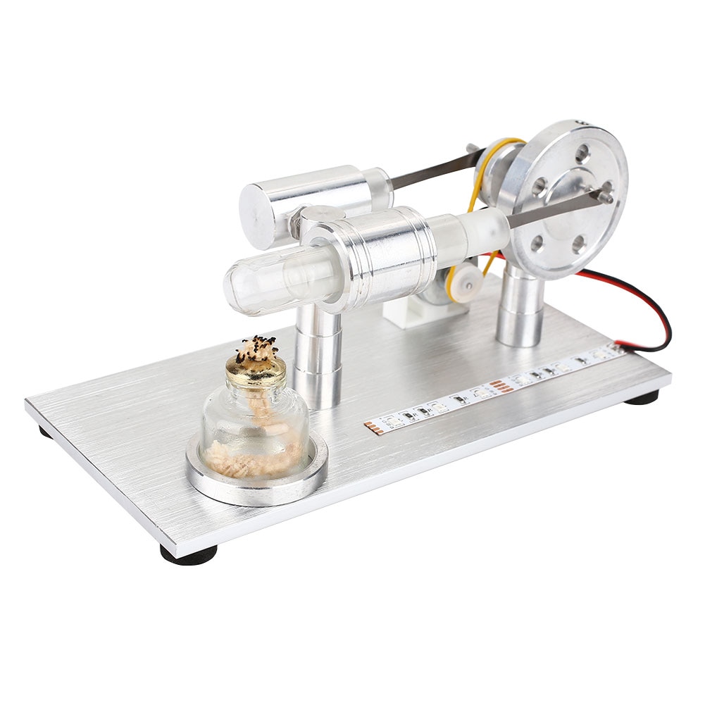 Stirling Engine Motor Air Engine Alloy Physical Model Science Air Perpetual Study Led Steampower Engine