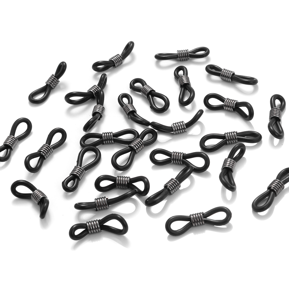 50 Uds. Conector de gancho para la oreja para gafas, cadena para gafas, extremos de retenedor, soporte para cable de cuerda, retenedor de correa, accesorios de bucle final: Rosa