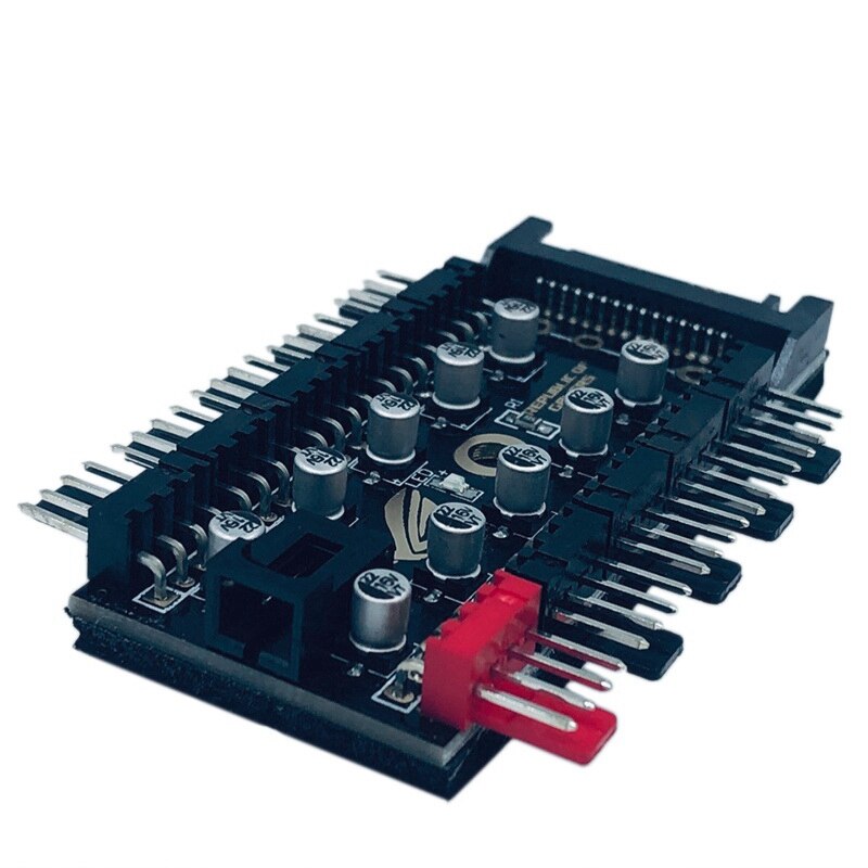 Intelligent Temperature Control Pwm 4Pin 4 Pin Fan Hub 10 Way Controller with Big 4P Port and SATA Port Power Supply