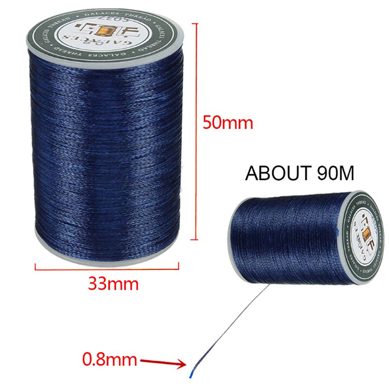 1PC 90 Meter Nähgarn Polyester Schnur Gewachst Faden Leder 0,8mm für DIY Werkzeug Hand NäHenne Gewinde Mehrfarbige