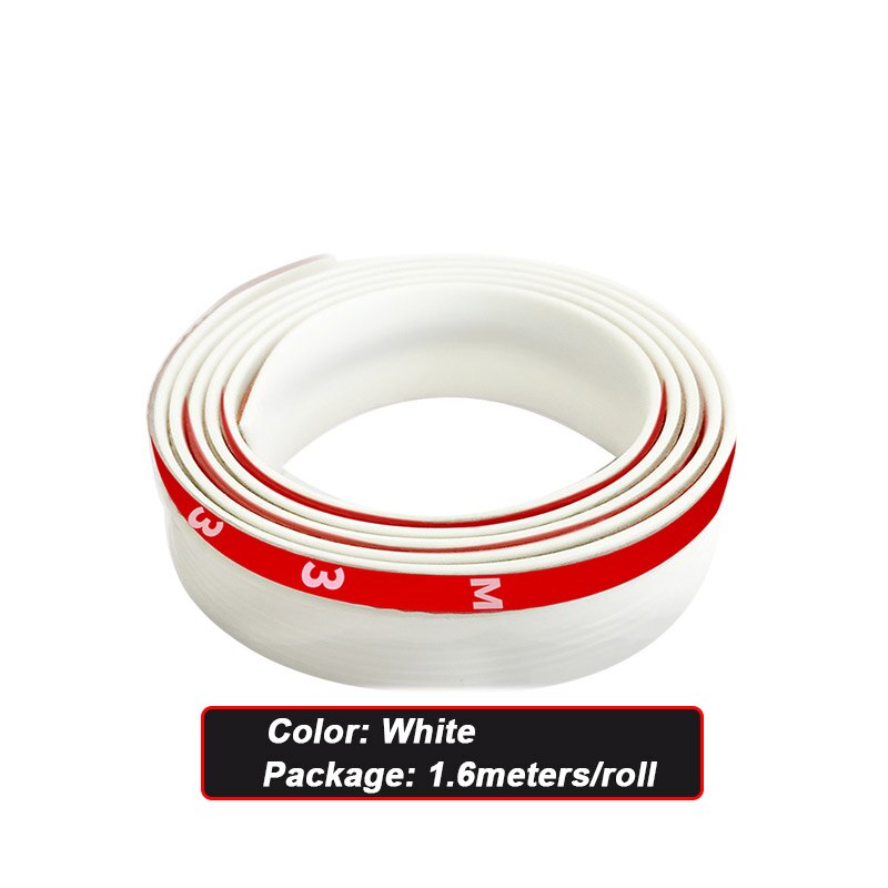 Tira de sellado de borde de cubierta de maletero de coche, pegatina de sellado de goma para coche, SUV, MPV, Hatchback, burlete, manualidades, 1,6 m: white