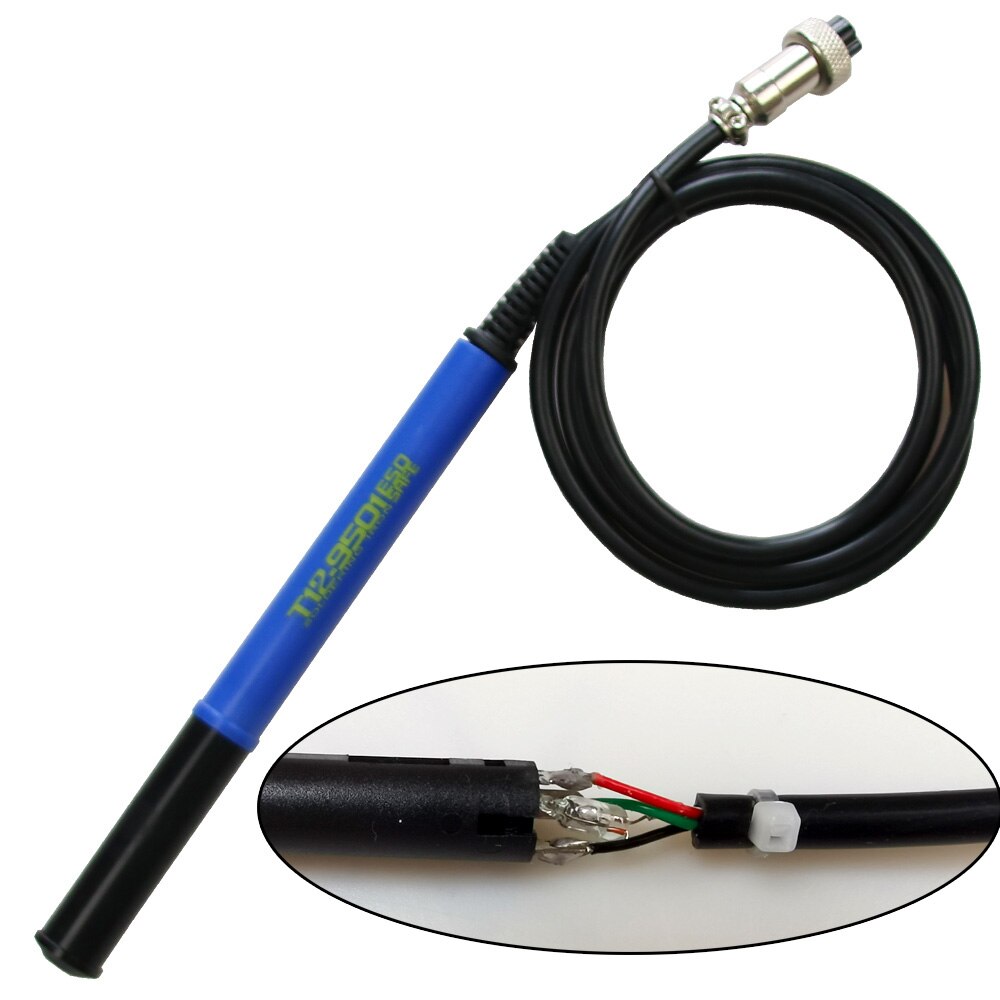 QUECOO 4pin T12-M8 9501 907 P9 Handle For T12-952/942/956 Soldering Iron stationTemperature Digital Electric Controller