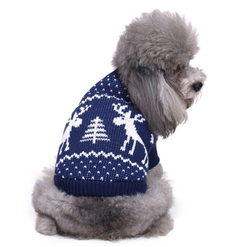 Suéter con estampado de alce para mascotas, ropa cálida y cómoda para mascotas, suéter para perros rojo y azul, estilo navideño, Universal, Otoño e Invierno