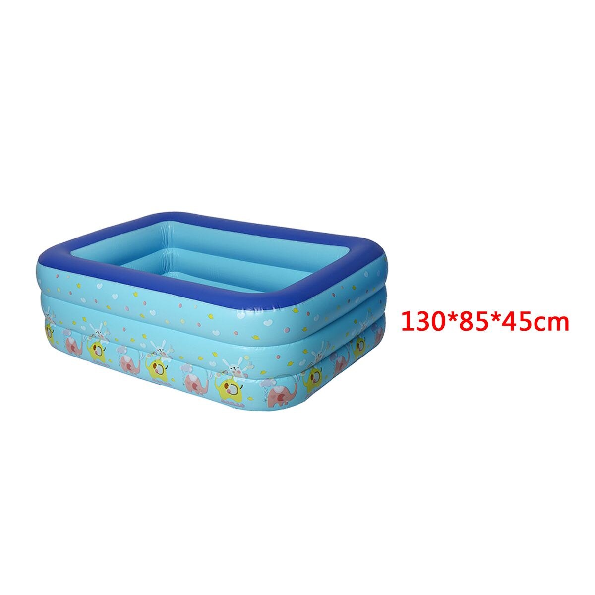 120/130/150cm Children Bathing Tub Baby Home Use Paddling Pool Inflatable Square Swimming Pool Kids Inflatable Pool ball pit: 1.3M Blue