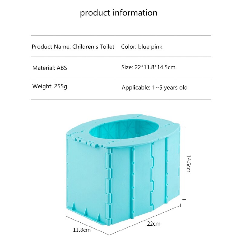 Bærbart toalettsete bil reise camping låve potte trening sete barnes sammenleggbare toalett med vekt 100kg