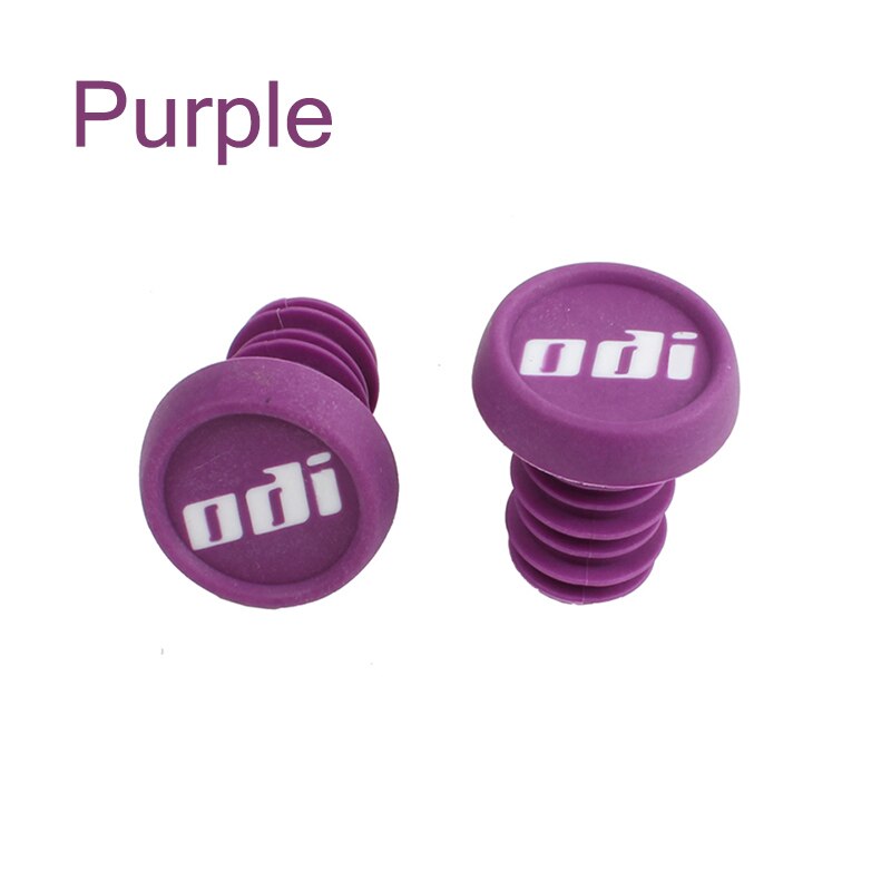 ODI – poignées de vélo antidérapantes en Silicone, pour vtt, guidon, avec bouchon d'extrémité de barre en caoutchouc, accessoires pour vélo de descente XC/AM: Purple-1 Pair-cover