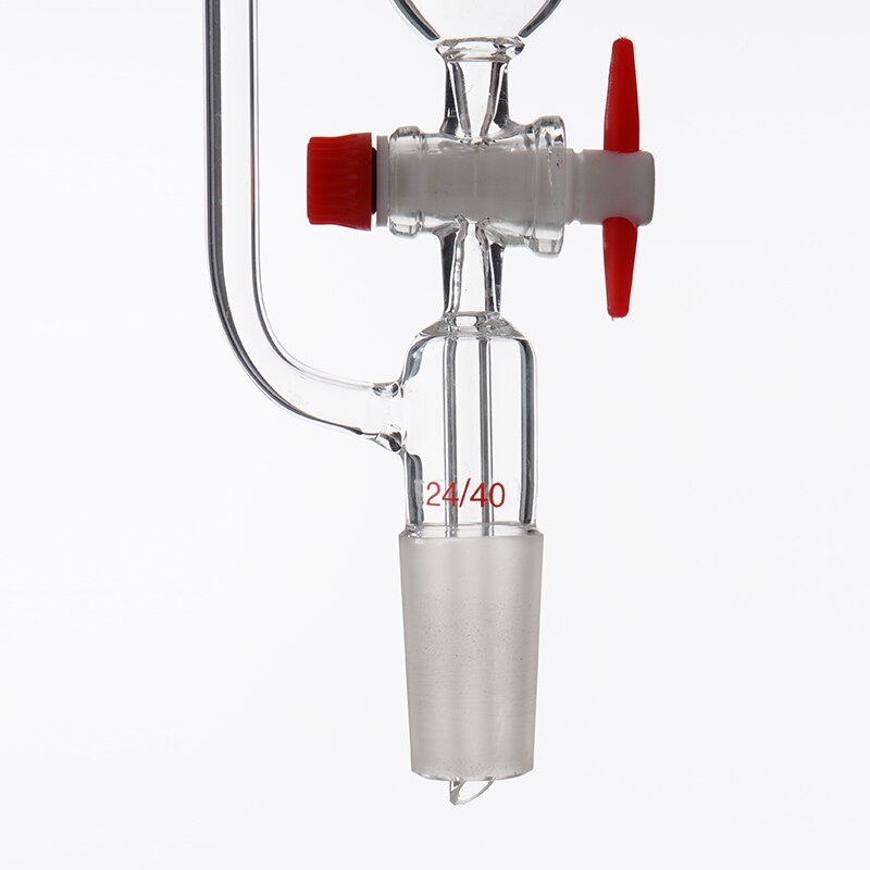 2pcs / Lab PTFE Constant Pressure Standard Mouth 24 * 24 Funnel Cylindrical Dropping Funnel 10ml / 25ml / 50ml