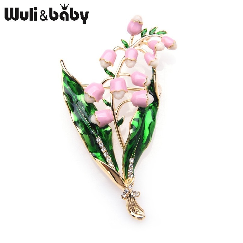 Wuli&baby Purple Pink Lavender Flowers Brooches Alloy Classic Women Weddings Brooch Pins Christmas