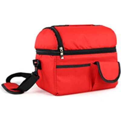 Waterdichte Nylon Koeler Lunch Moedermelk Opslag Leisure Picknick Packet Bento Box Voedsel Thermische Tote Handtas Draagbare Ijs Zakken: Rood